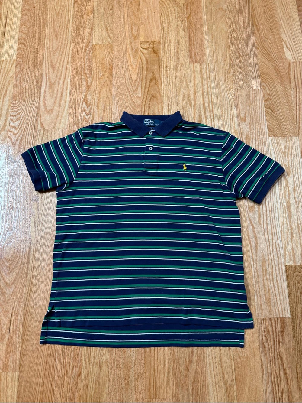 Vintage Polo Ralph Lauren Men’s Size Large Navy Green Polo Shirt